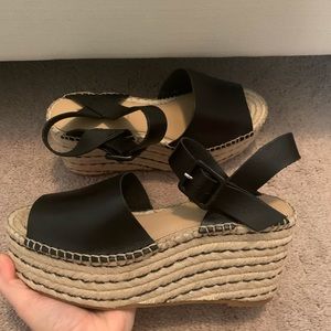 Black espadrille wedges